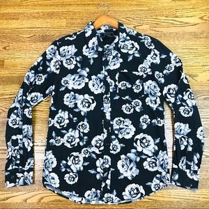 21Men Floral Button Front Shirt Small